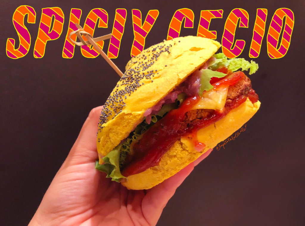 spicy cecio, burger vegano di Flower burger a roma